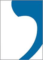 blått kommatecken på vit botten