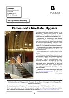 Nr 66 sista sida med en bild från José Ramos-Hortas föreläsning i Uppsala